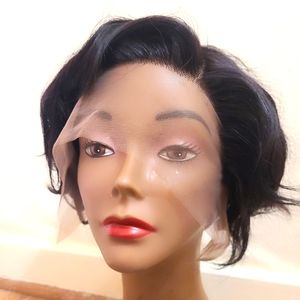 New Cute short human hair wig. Creating a beautiful messy look.